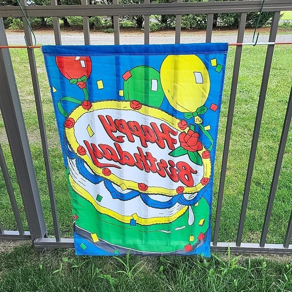 Happy Birthday Yard Garden ‎ Flag Balloons Cake 42